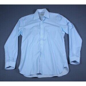 Ted Baker Endurance Dress Shirt Men Blue Geometric Long Sleeve Cotton 15.5 34/36